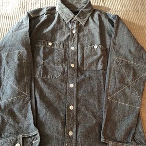 ENGINEERED GARMENTS, DENIM BLUE WORK SHIRT, MEDIUM
